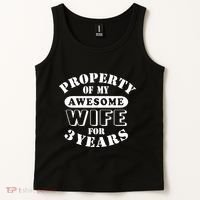 3rd Wedding Anniversary Wife Funny Gift 3 Year Husband My Awesome Tank Top thumb 2