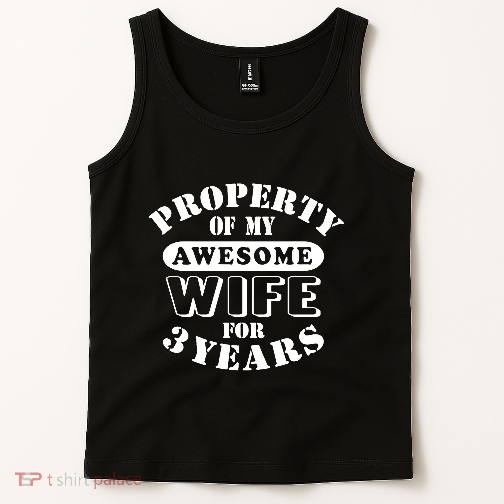 3rd Wedding Anniversary Wife Funny Gift 3 Year Husband My Awesome Tank Top