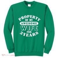 3rd Wedding Anniversary Wife Funny Gift 3 Year Husband My Awesome Sweatshirt thumb 0