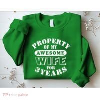 3rd Wedding Anniversary Wife Funny Gift 3 Year Husband My Awesome Sweatshirt thumb 2