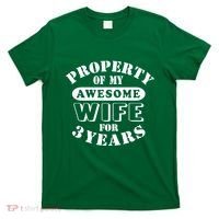 3rd Wedding Anniversary Wife Funny Gift 3 Year Husband My Awesome T-Shirt thumb 0