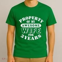 3rd Wedding Anniversary Wife Funny Gift 3 Year Husband My Awesome T-Shirt thumb 3
