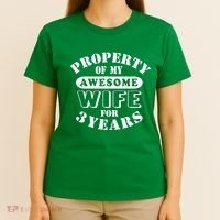 3rd Wedding Anniversary Wife Funny Gift 3 Year Husband My Awesome T-Shirt thumb 4