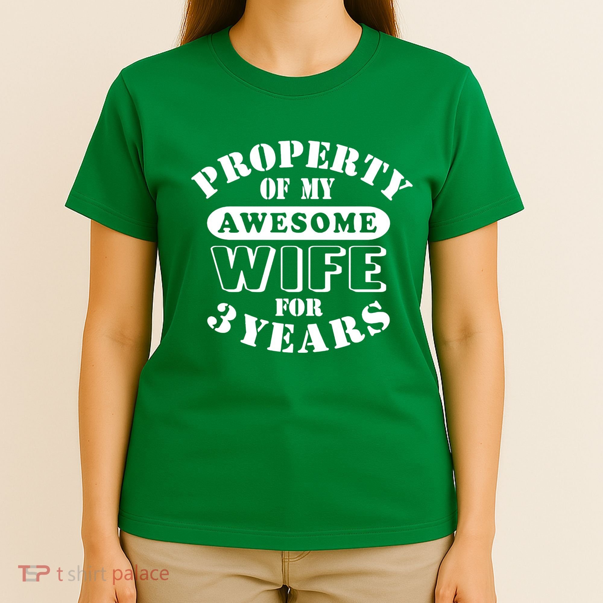 3rd Wedding Anniversary Wife Funny Gift 3 Year Husband My Awesome T-Shirt