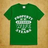 3rd Wedding Anniversary Wife Funny Gift 3 Year Husband My Awesome T-Shirt thumb 5