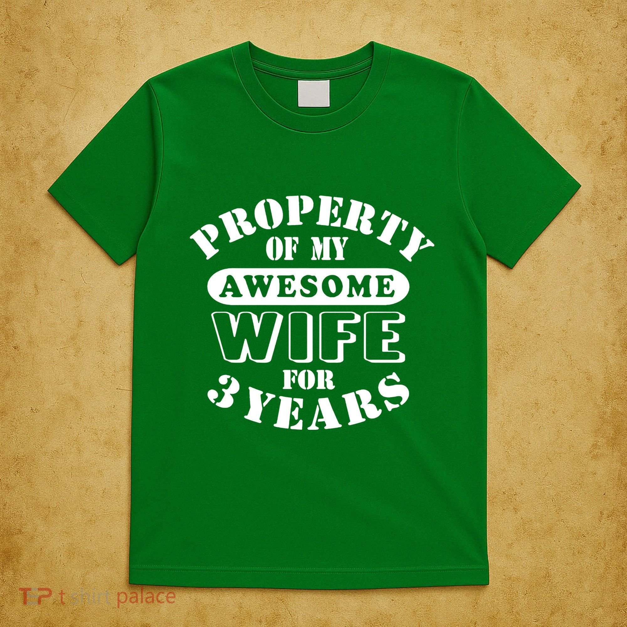 3rd Wedding Anniversary Wife Funny Gift 3 Year Husband My Awesome T-Shirt