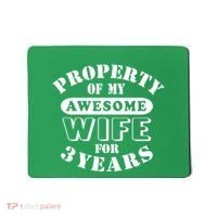 3rd Wedding Anniversary Wife Funny Gift 3 Year Husband My Awesome Mousepad thumb 0