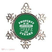 3rd Wedding Anniversary Wife Funny Gift 3 Year Husband My Awesome Ornament thumb 0
