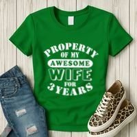 3rd Wedding Anniversary Wife Funny Gift 3 Year Husband My Awesome Women's T-Shirt thumb 3