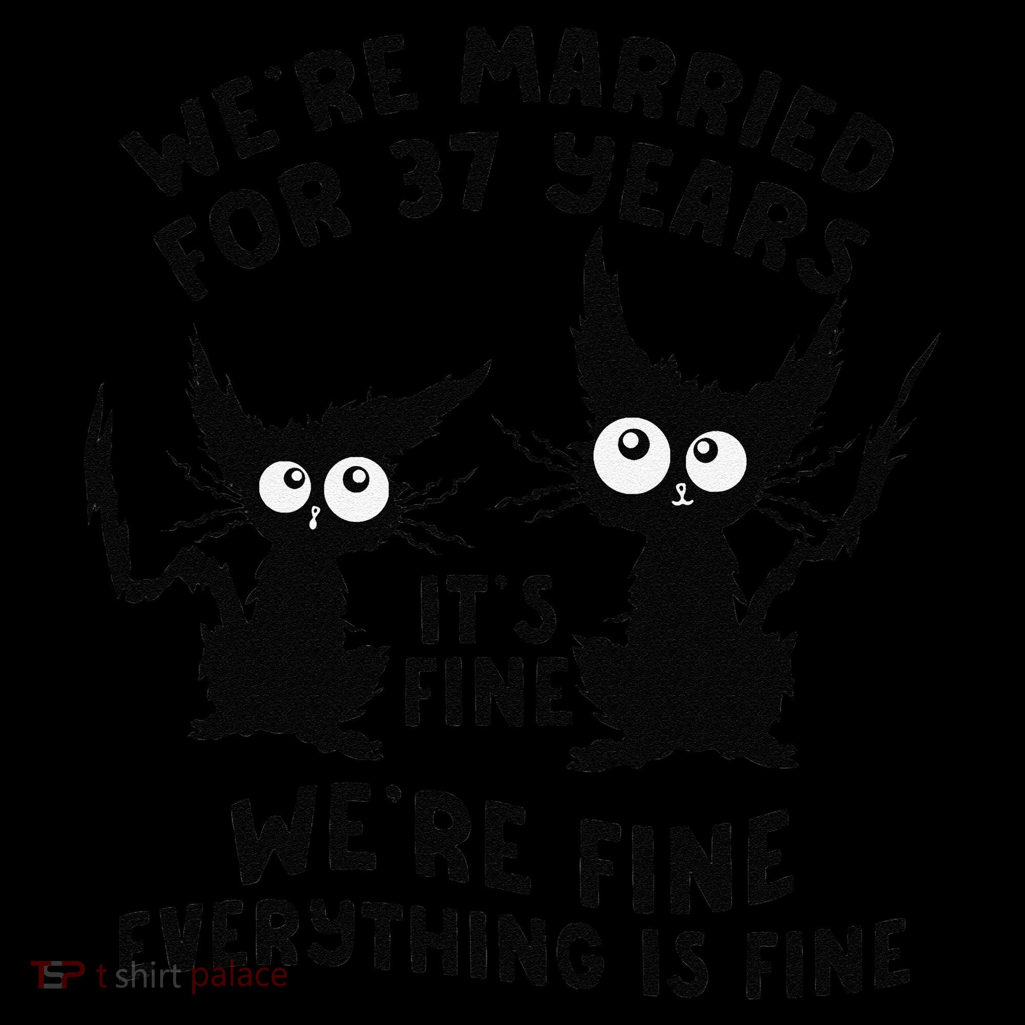 37th Wedding Anniversary 37 Years Married Its Fine Cat Funny Coffee Mug