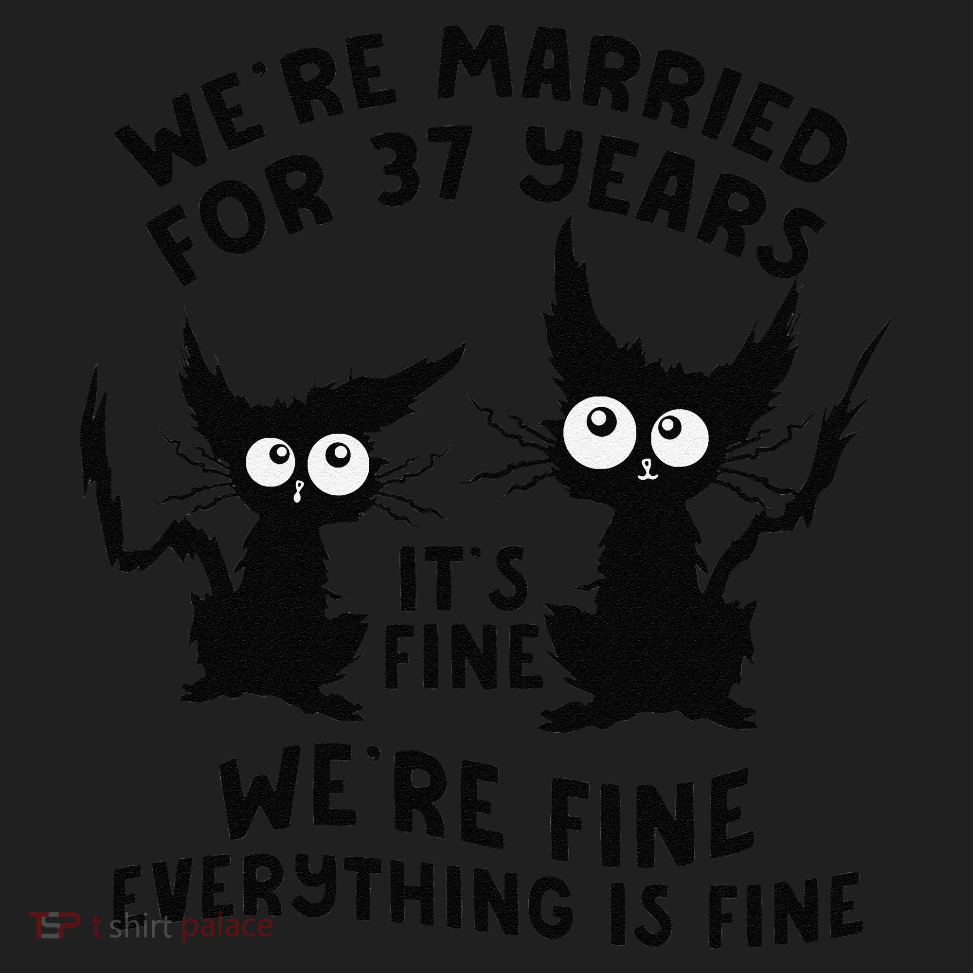 37th Wedding Anniversary 37 Years Married Its Fine Cat Funny Beanie