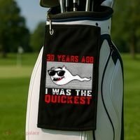 30 Years Ago I Was The Quickest 30th Birthday Funny Golf Towel thumb 2