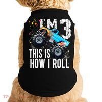 3 Year Old Gift Cool 3th Birthday Boy Gift For Monster Truck Car Lovers Doggie Tank thumb 0