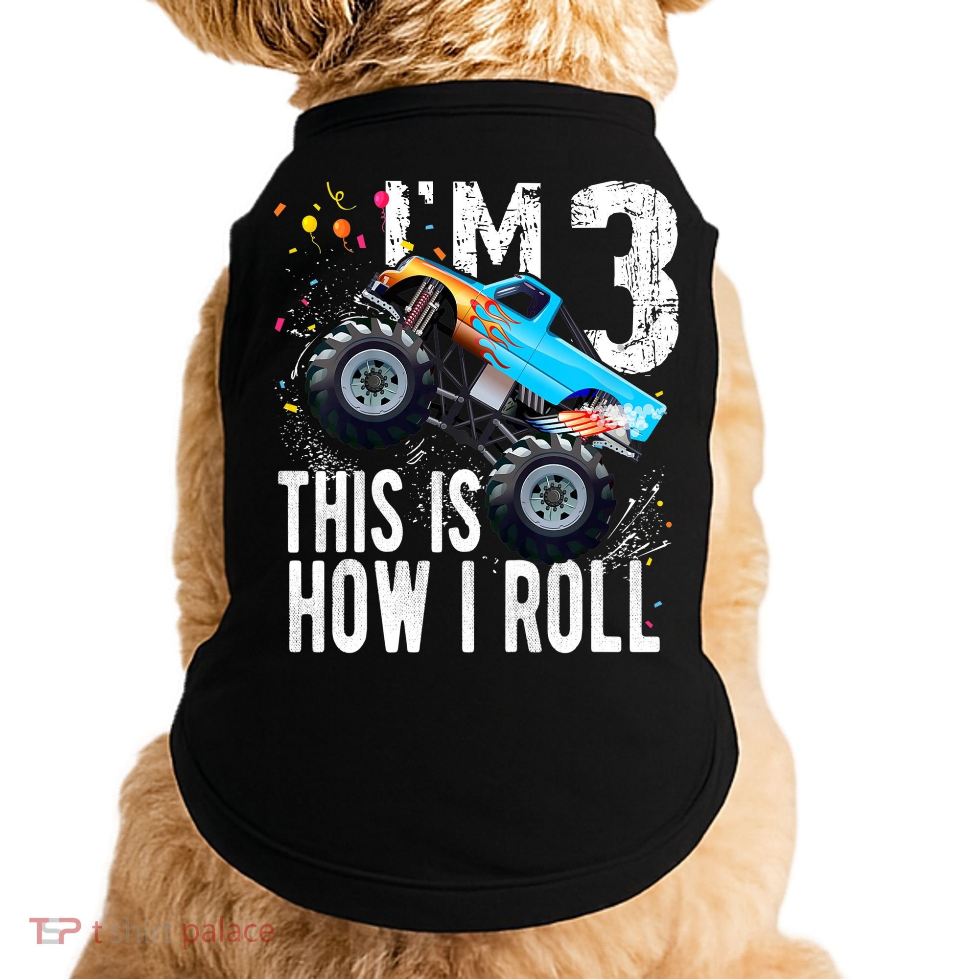3 Year Old Gift Cool 3th Birthday Boy Gift For Monster Truck Car Lovers Doggie Tank