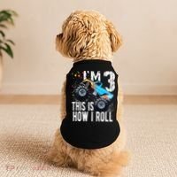 3 Year Old Gift Cool 3th Birthday Boy Gift For Monster Truck Car Lovers Doggie Tank thumb 2