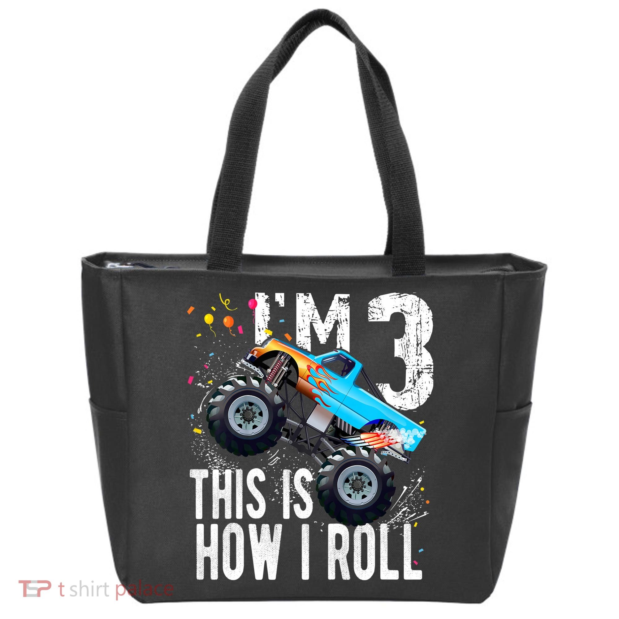 3 Year Old Gift Cool 3th Birthday Boy Gift For Monster Truck Car Lovers Tote Bag