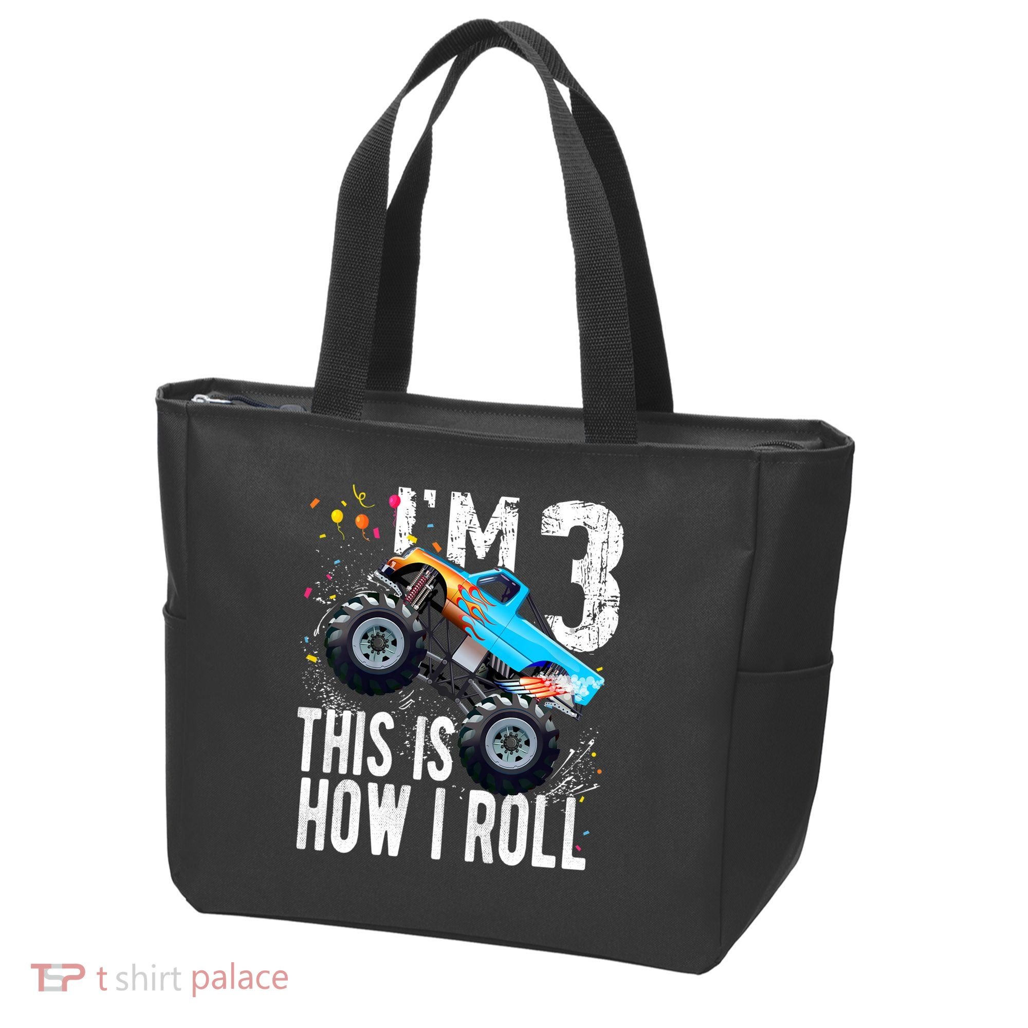 3 Year Old Gift Cool 3th Birthday Boy Gift For Monster Truck Car Lovers Tote Bag