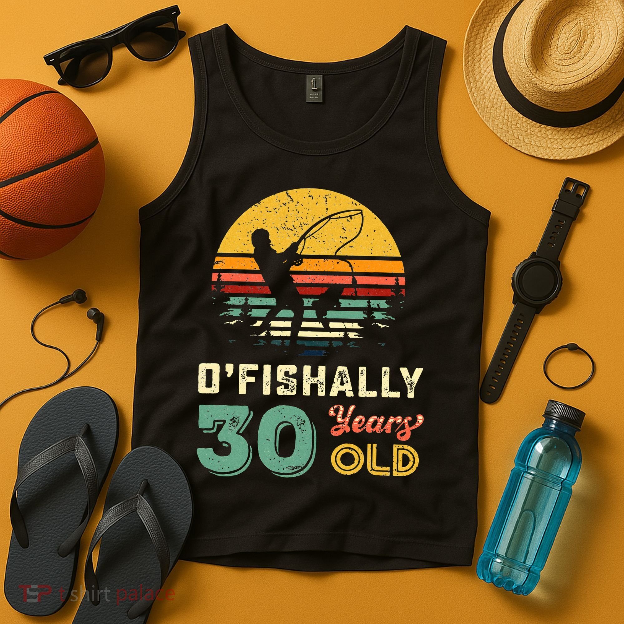 30 Years Old Fishing Gift 30th Birthday Cool Thirty Year Old Tank Top