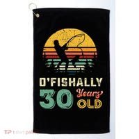 30 Years Old Fishing Gift 30th Birthday Cool Thirty Year Old Golf Towel thumb 0