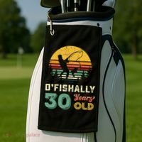30 Years Old Fishing Gift 30th Birthday Cool Thirty Year Old Golf Towel thumb 2