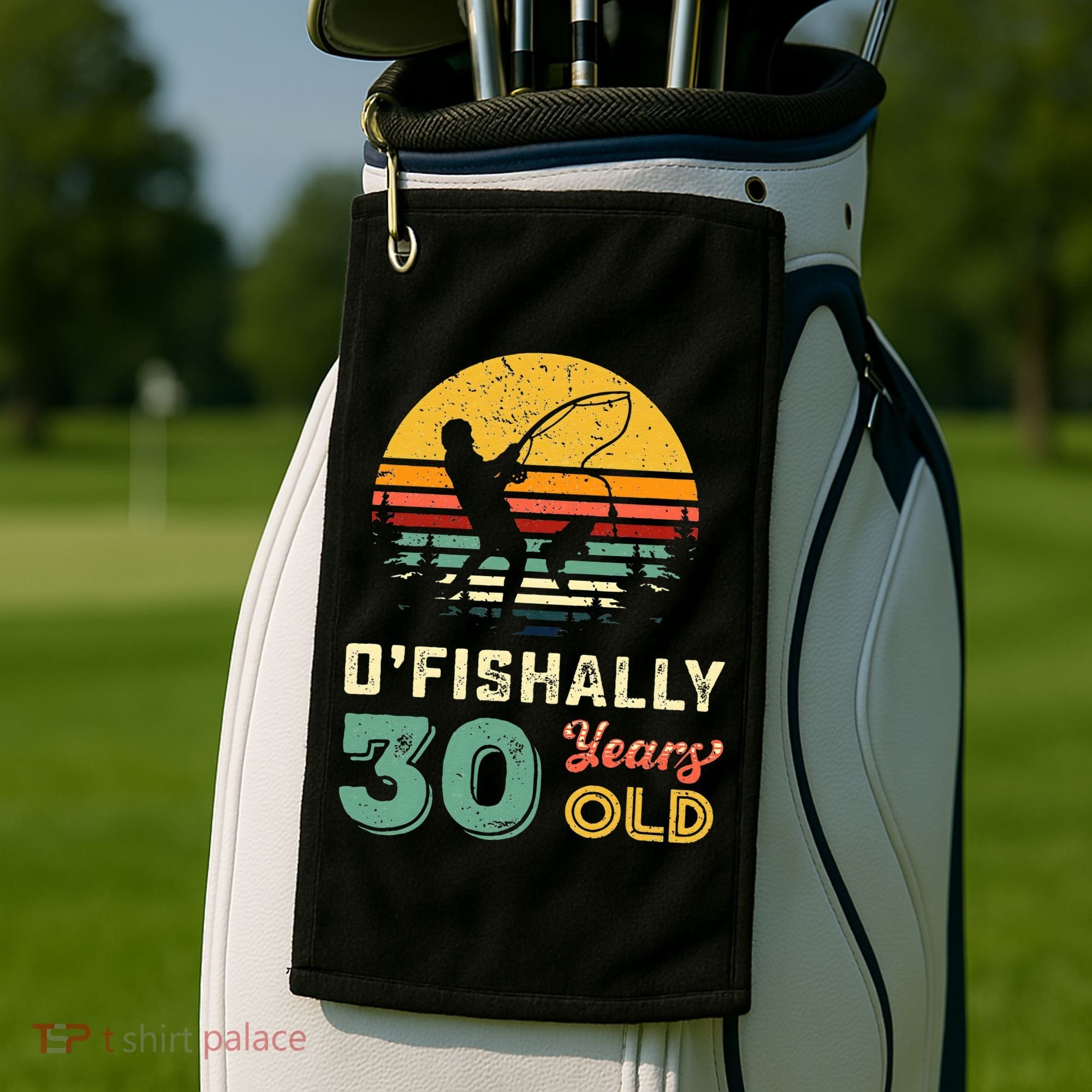 30 Years Old Fishing Gift 30th Birthday Cool Thirty Year Old Golf Towel