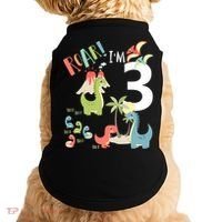 3 Year Old Roar Im 3 3rd Birthday Boy T Rex Dinosaur Doggie Tank thumb 0