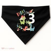 3 Year Old Roar Im 3 3rd Birthday Boy T Rex Dinosaur USA-Made Doggie Bandana thumb 0