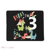 3 Year Old Roar Im 3 3rd Birthday Boy T Rex Dinosaur Mousepad thumb 0