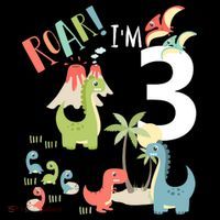 3 Year Old Roar Im 3 3rd Birthday Boy T Rex Dinosaur Baby Bodysuit thumb 2