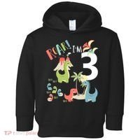 3 Year Old Roar Im 3 3rd Birthday Boy T Rex Dinosaur Toddler Hoodie thumb 0