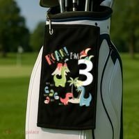 3 Year Old Roar Im 3 3rd Birthday Boy T Rex Dinosaur Golf Towel thumb 2