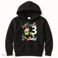 3 Year Old Roar Im 3 3rd Birthday Boy T Rex Dinosaur Kids Hoodie thumb 0