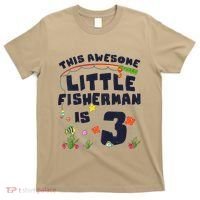 3 Year Old Little Fisherman Fishing Children 3rd Birthday T-Shirt thumb 0