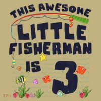 3 Year Old Little Fisherman Fishing Children 3rd Birthday T-Shirt thumb 7