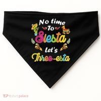 3 Year Old Mexican Fiesta no time to siesta let's Three-esta USA-Made Doggie Bandana thumb 0