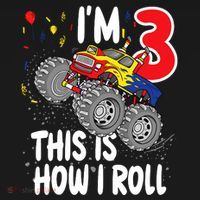  3 Year Old 3rd Birthday Boy Monster Truck Car Kids Sweatshirt thumb 2