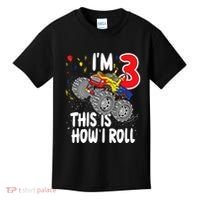  3 Year Old 3rd Birthday Boy Monster Truck Car Kids T-Shirt thumb 0