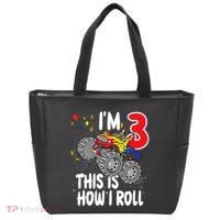  3 Year Old 3rd Birthday Boy Monster Truck Car Tote Bag thumb 0