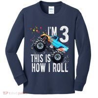3 Year Old 3rd Birthday Boy Monster Truck Car Kids Long Sleeve Shirt thumb 0