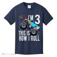 3 Year Old 3rd Birthday Boy Monster Truck Car Kids T-Shirt thumb 0