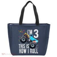 3 Year Old 3rd Birthday Boy Monster Truck Car Tote Bag thumb 0