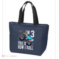 3 Year Old 3rd Birthday Boy Monster Truck Car Tote Bag thumb 3