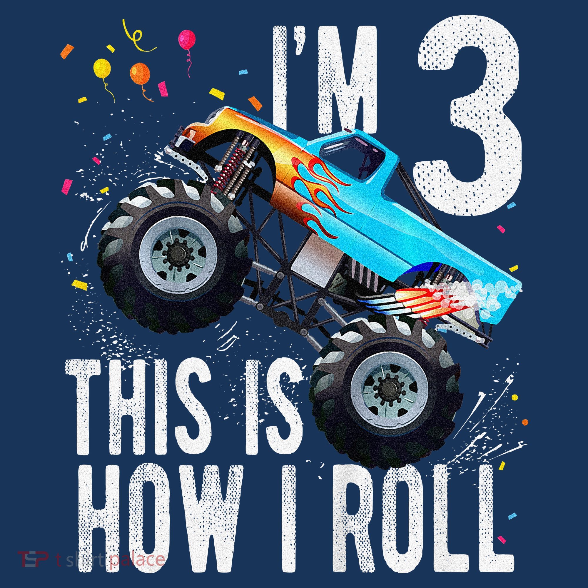 3 Year Old 3rd Birthday Boy Monster Truck Car Tote Bag