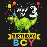 3 Year Old 3rd Birthday Boy T Rex Dinosaur Backpack thumb 2