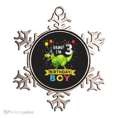 3 Year Old 3rd Birthday Boy T Rex Dinosaur Ornament