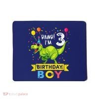 3 Year Old 3rd Birthday Boy T Rex Dinosaur Mousepad thumb 0