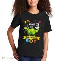 3 Year Old 3rd Birthday Boy T Rex Dinosaur Kids T-Shirt thumb 2