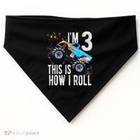 3 Year Old 3rd Birthday Boy Monster Truck Car Gift USA-Made Doggie Bandana thumb 0