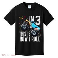 3 Year Old 3rd Birthday Boy Monster Truck Car Gift Kids T-Shirt thumb 0