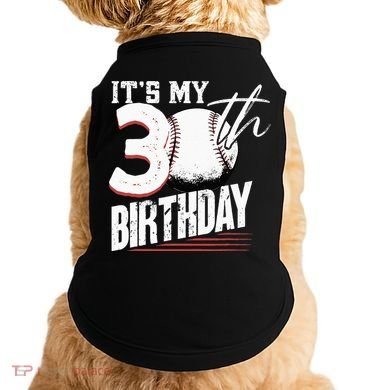 30 Years Old Vintage Baseball 30th Birthday Doggie Tank